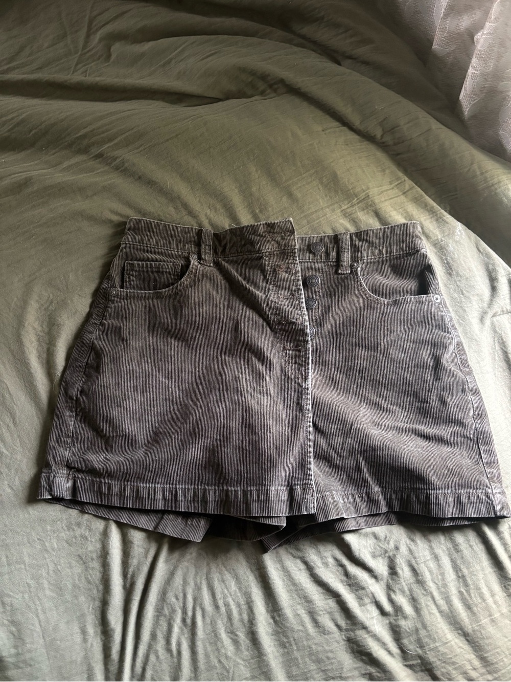 American Eagle Green Corduroy Skort